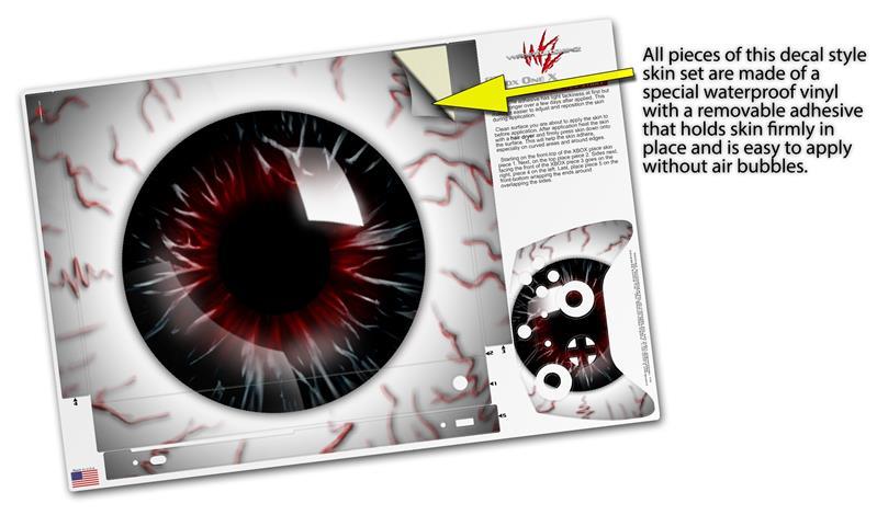 Skin for XBOX One X Console Controller Eyeball Black Red Decal