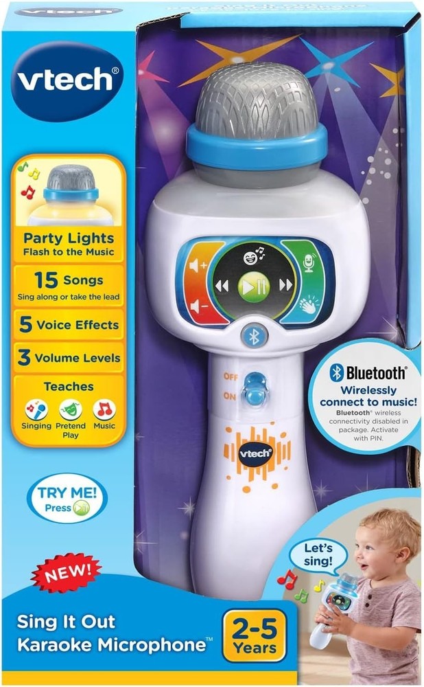 Interactive Kids Karaoke Microphone - Bluetooth, Lights & Voice Effects Included