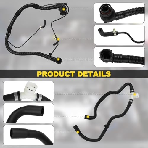 6 Pcs Engine Radiator Coolant Hose, Heater Hose, PCV Pipe, Coolant Inlet &