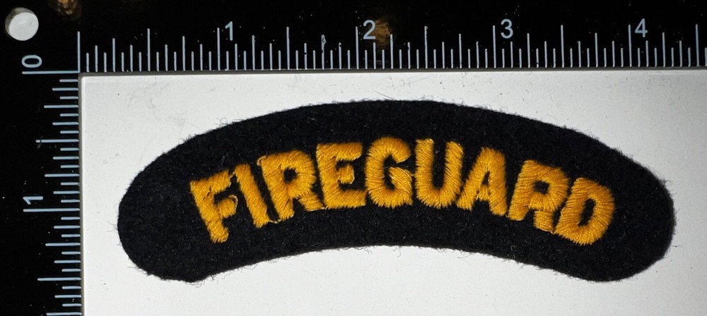 WWII British Home Guard Fireguard Formation Shoulder Title Flash Patch