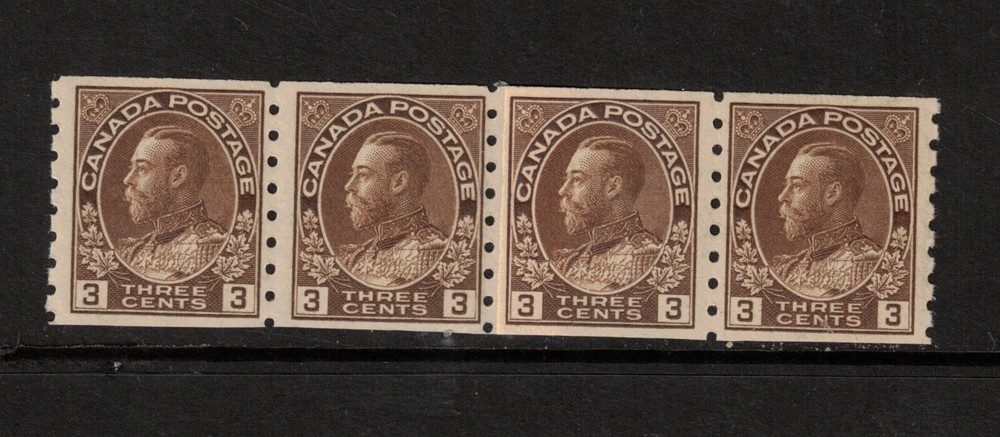 Canada #129i Very Fine Never Hinged Paste Up Strip Of Four