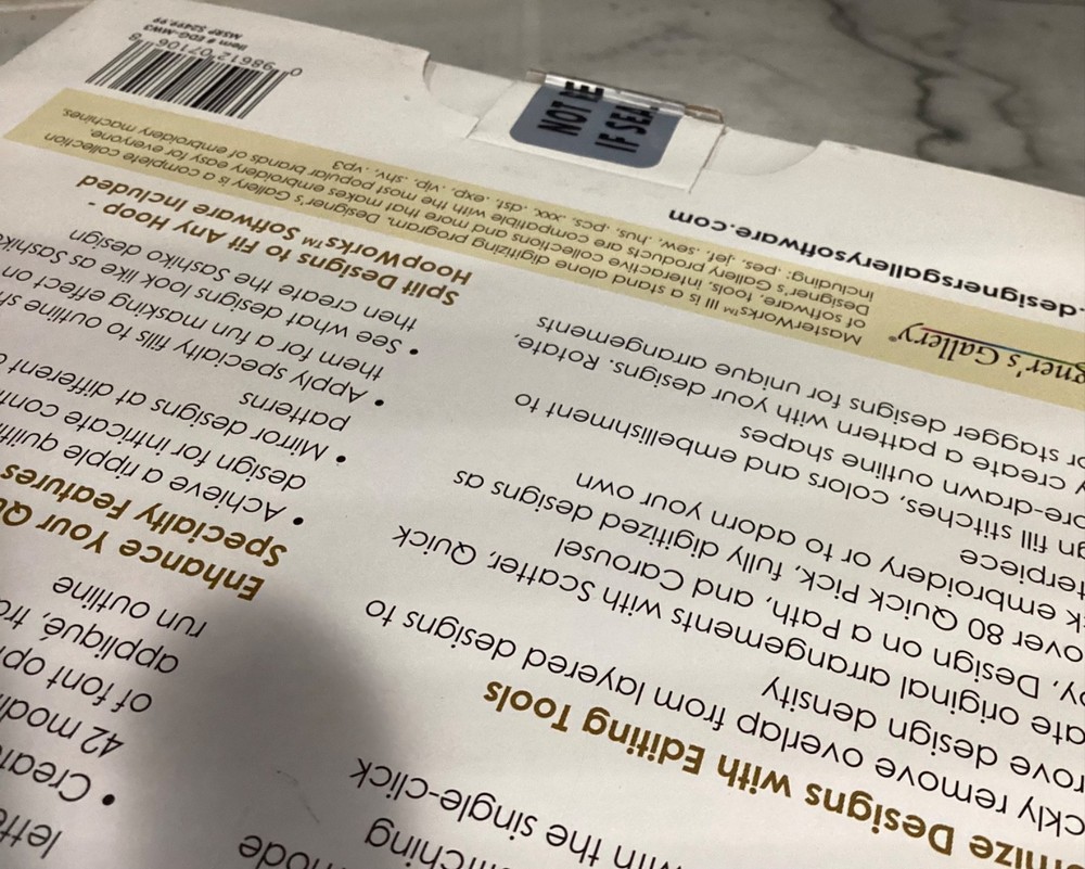 Designers Gallery Masterworks III Embroidery Digitizing Software. ~ Sealed