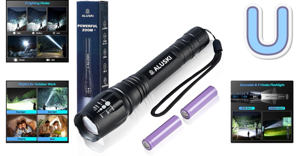 High-Performance 2000 Lumens LED Flashlight with 5 Modes & Waterproof Design