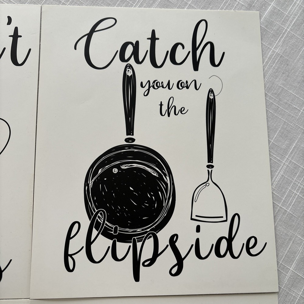 Frameable Kitchen Puns Card Art Unframed 6 pcs "Be Grateful" "Can't Touch This"