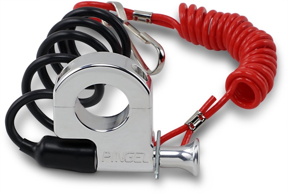 Pingel Chrome 1" Handlebar Mount Kill Switch Tether (650)