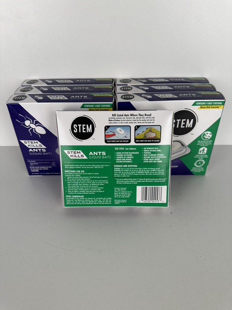7 New Boxes Stem Ant Liquid Bait (4 Each Pack) 28 Stations Total