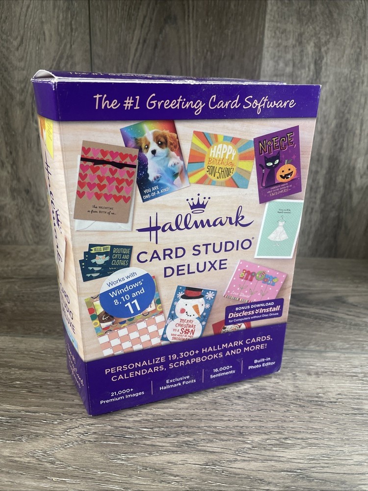 Hallmark Card Studio Deluxe Software Create Custom Cards Kit - Software & Guide
