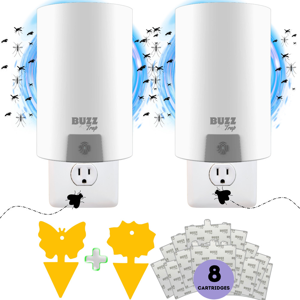 Flying Insect Trap, Indoor Fly Trap, Fruit Fly Traps (2 Device + 8 REFILLS)
