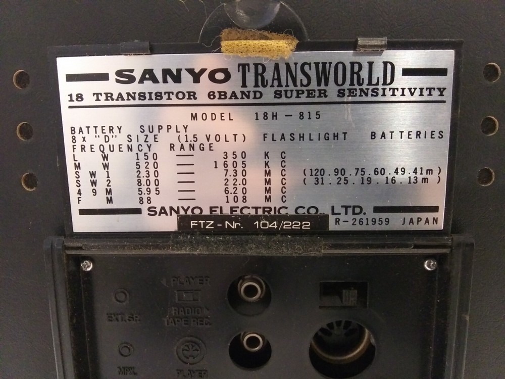 1968 Sanyo transworld model 18H-815