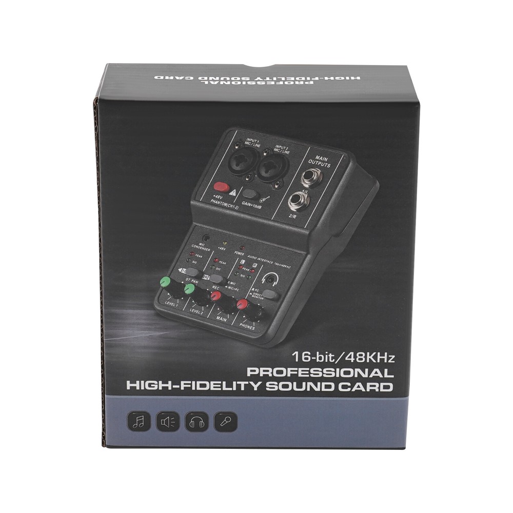 2Channel Mini Audio Mixer Bluetooth USB DJ Sound Mixing Console Amplifier Studio