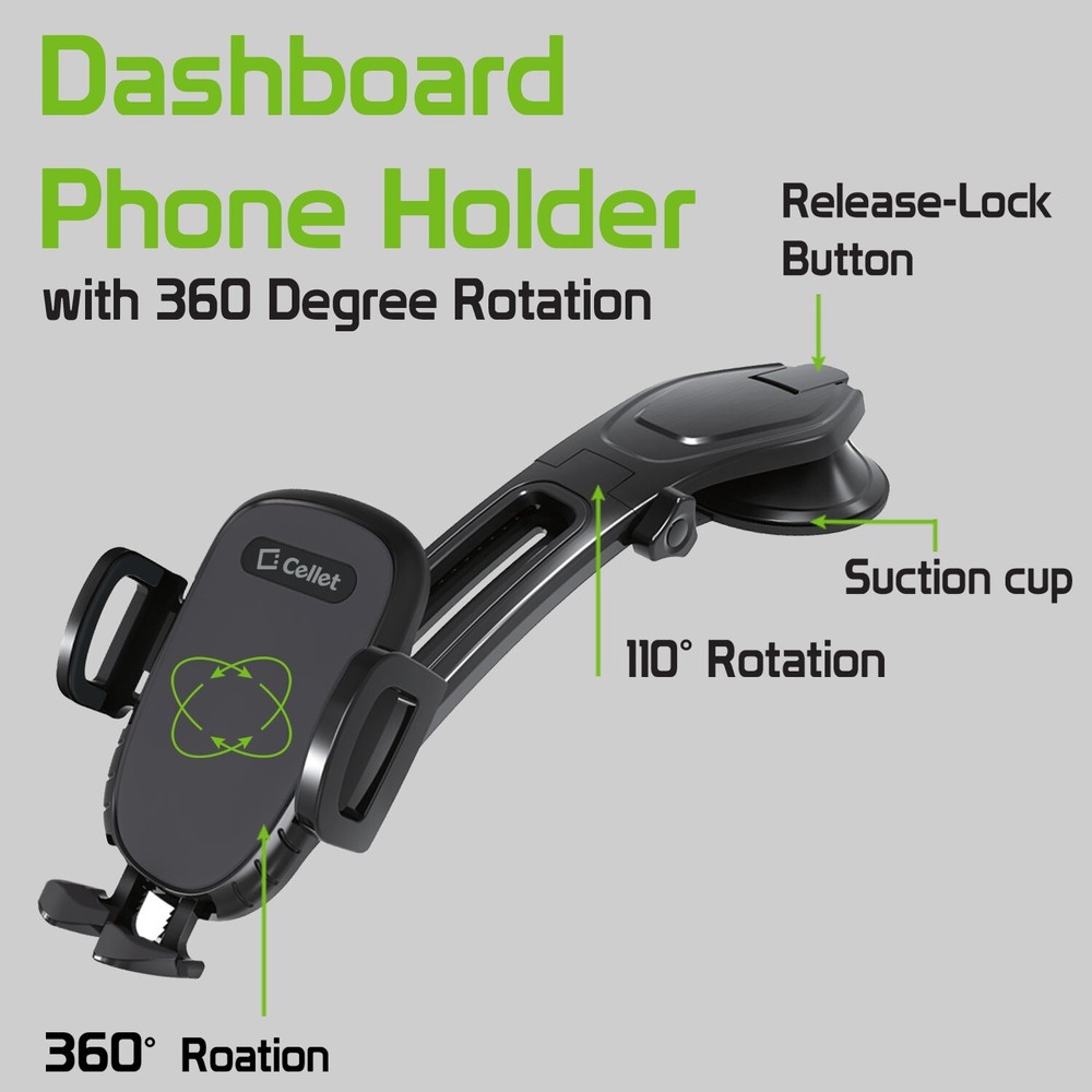 Cellet Dashboard Windshield Phone Holder Suction Cup Mount
