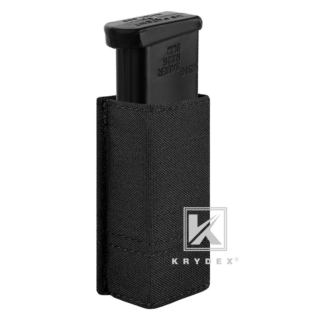 KRYDEX Tactical Double Stack Pistol Single Mag Pouch Belt / MOLLE Mounted Black