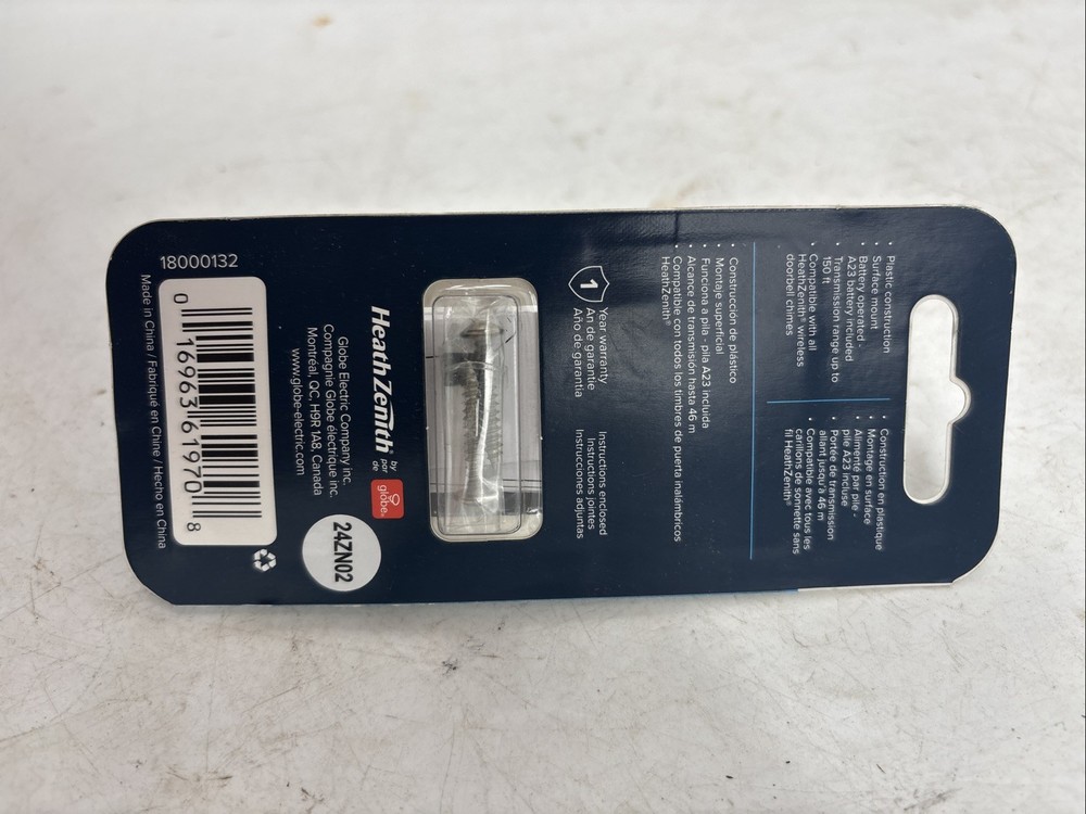 Heath Zenith SL-7797-02 Wireless Door Push Button, White