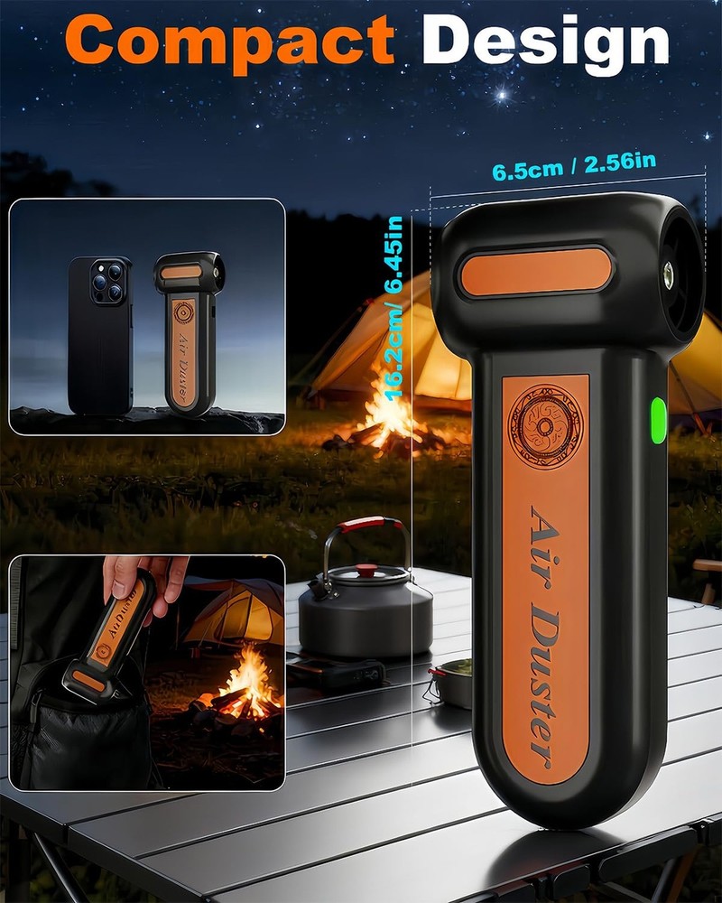 Super Powerful Compressed Air Duster, Rechargeable Duster Blower with LED Lig...
