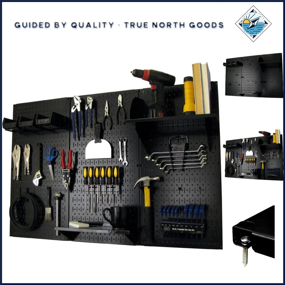 Magnetic Pegboard Organizer with Durable Metal Panels and Complete Accessory Set