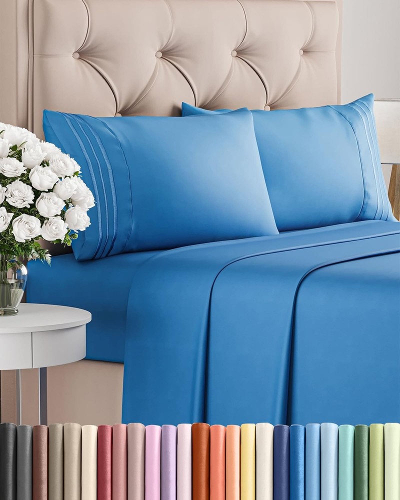King Size 4 Piece Sheet Set - Comfy Breathable  Cooling Bed Sheets Set - Hote...