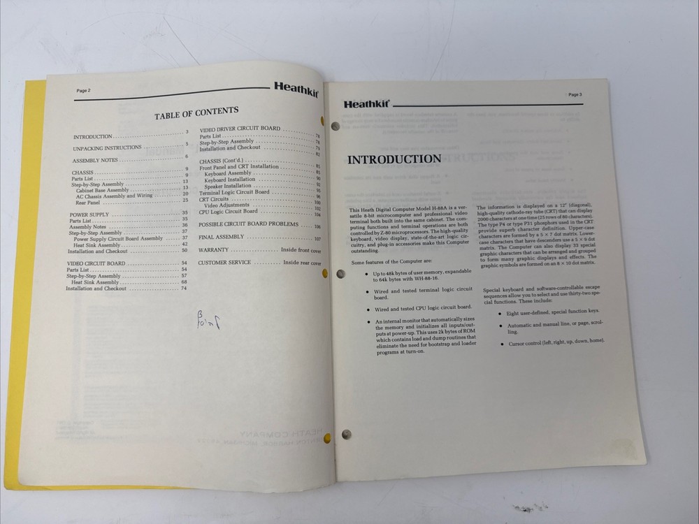 Vintage - HEATHKIT H-88A Digital Computer Assembly Manual.