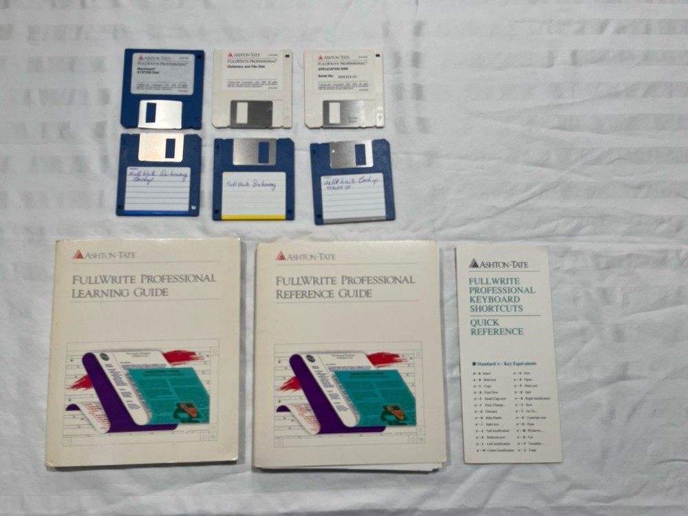 Vintage Mac Apple Software Ashton Tate FullWrite Professional. Complete