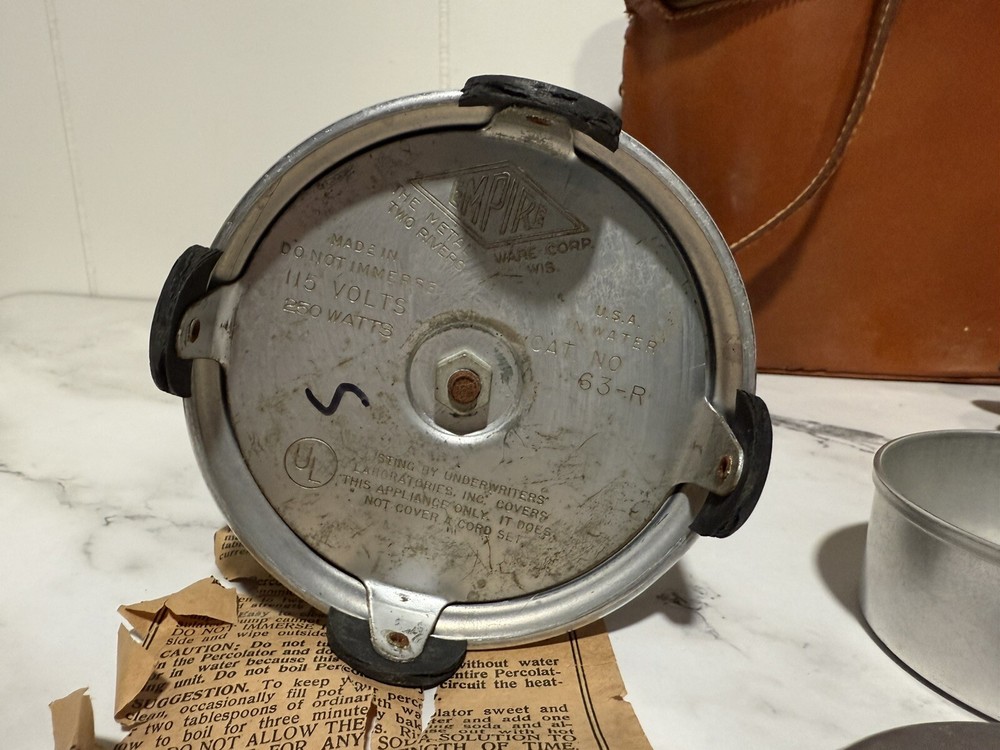 Empire Cat No 63R Mini Perculator With Case