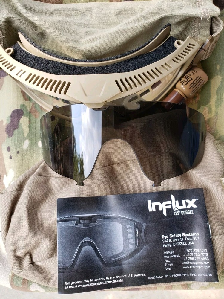 ESS Influx Adjustable Ventilation System Ballistic Goggle Terrain Tan EE7018-04
