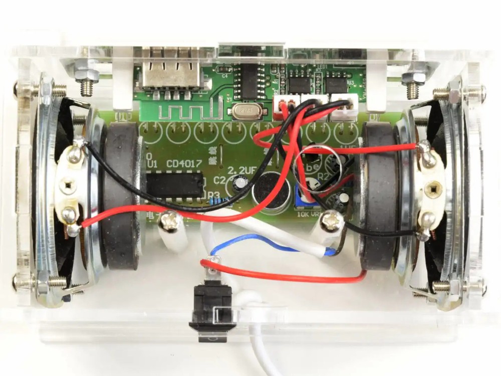 3W+3W DIY Bluetooth Speaker Kit with acrylic enclosure