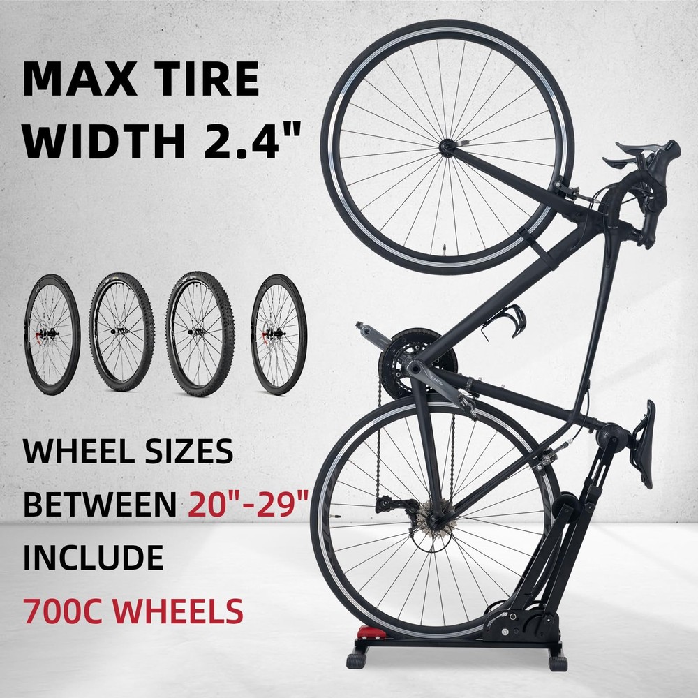 Foldable Vertical & Horizontal Bike Rack - Space-Saving Floor Bike Stand for ...