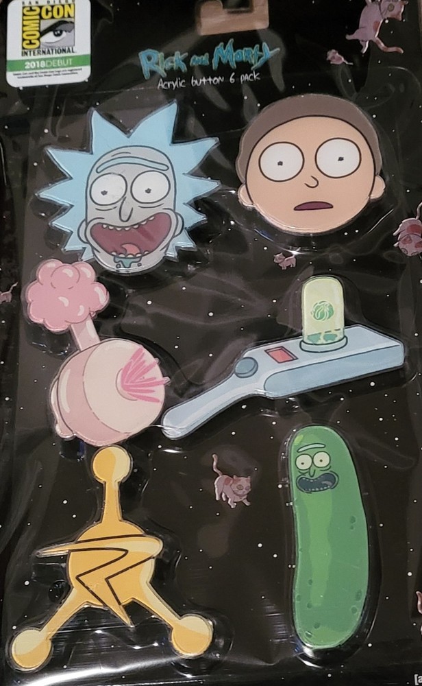 Rick and Morty Acrylic 6 Pin Set Comic Con