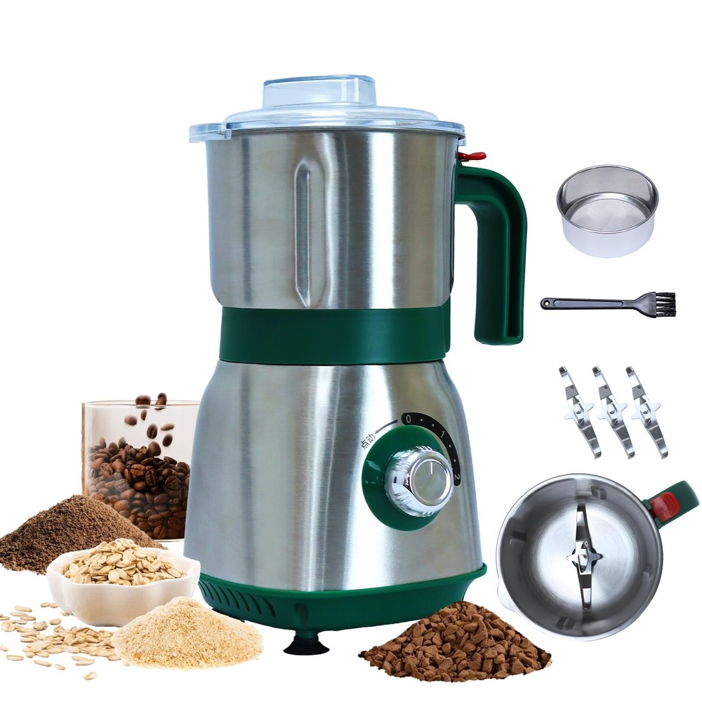 Grain Grinde For Kitchen, Electric Dry Spice Grinders Comes With 3 Removable ...