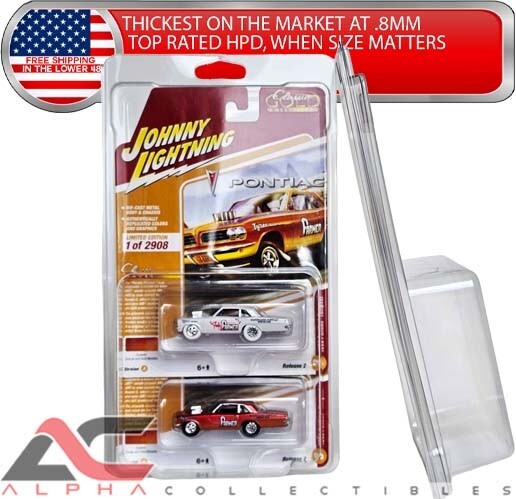 QTY 10 HPD PROTECTOR CASE JOHNNY LIGHTNING & AUTOWORLD (2-CAR STACK) .8MM