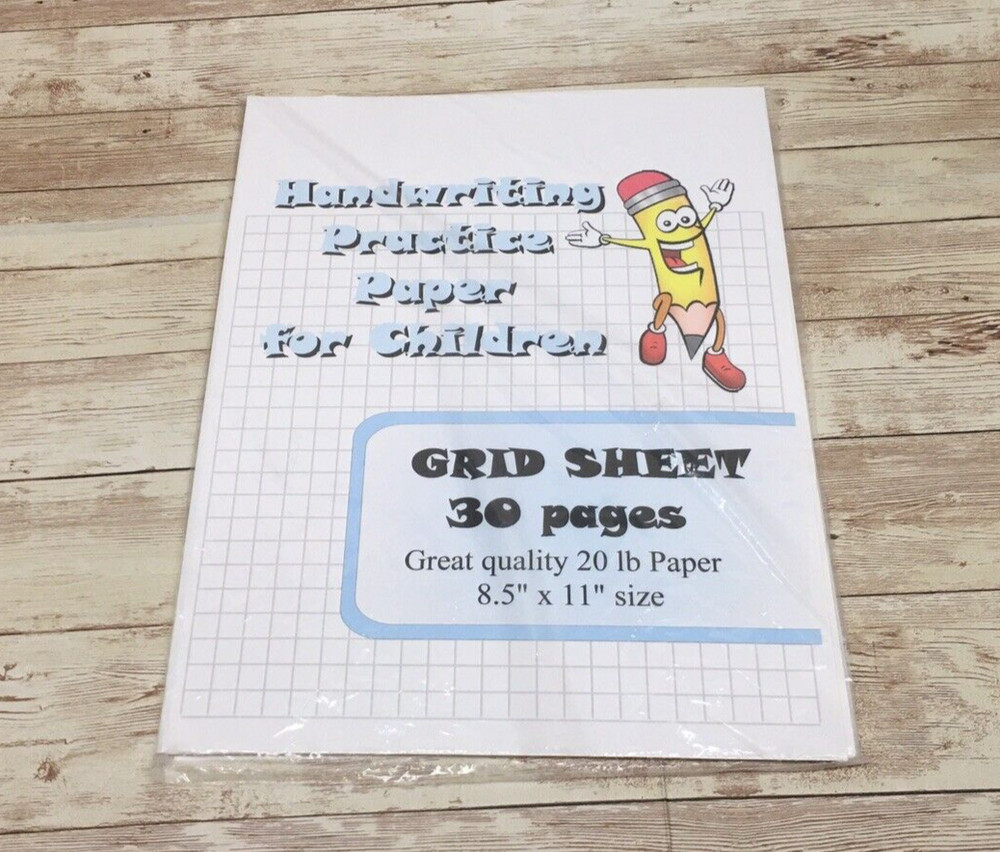 Grid Sheets- Handwriting Practice Paper For Children - 30 Sheets