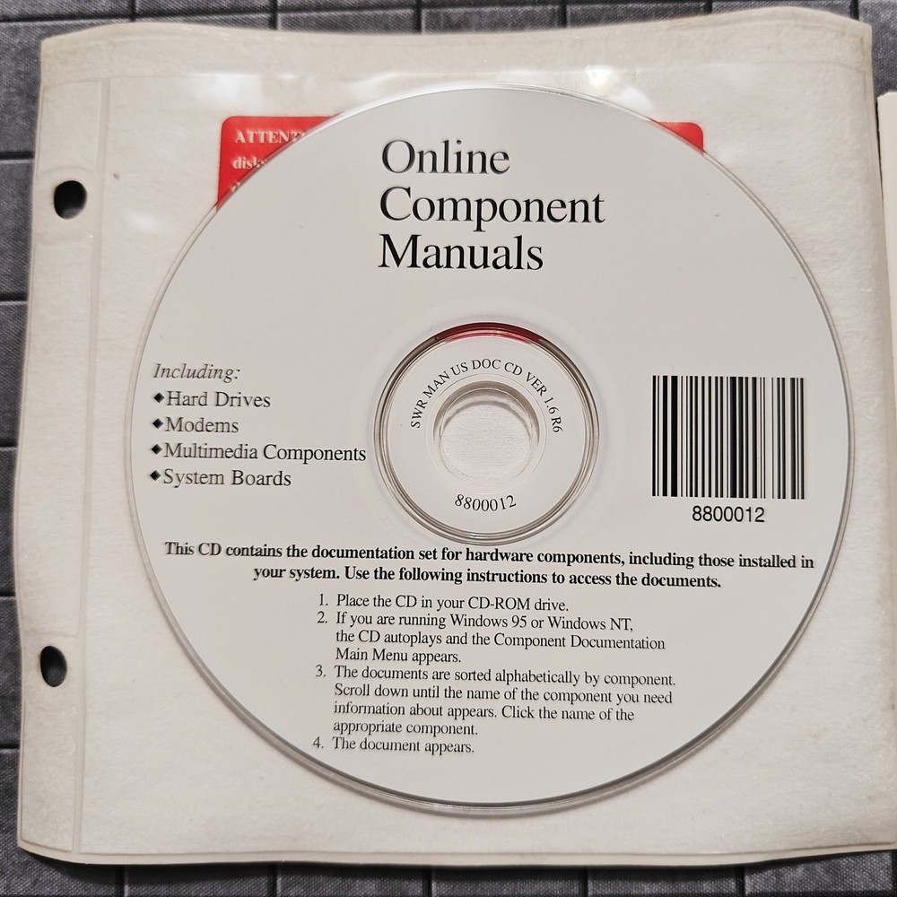Online Components Manual CD-ROM Hard Drives, Modems, System Boards, MultiMedia
