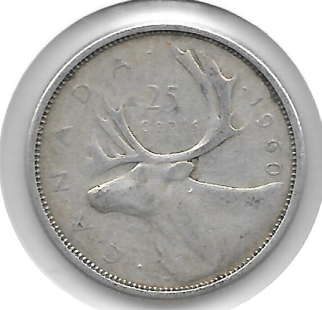 1960 CANADIAN 25 CENT QUARTER NICE (SILVER)