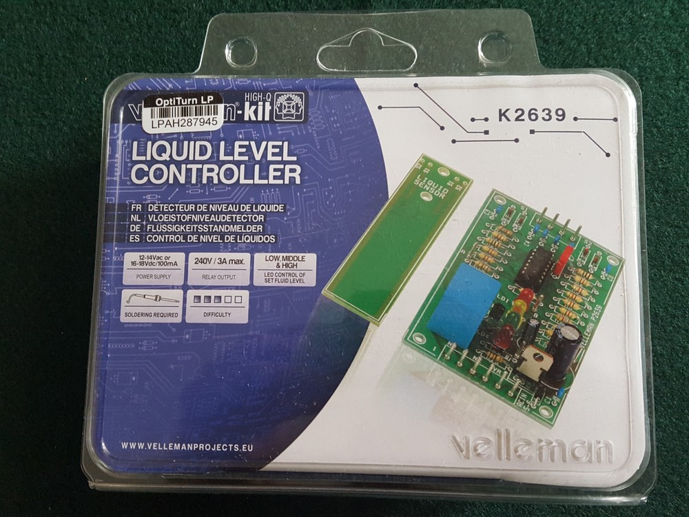 Liquid Level Controller Electronic Kit - Velleman K2639 - NEW