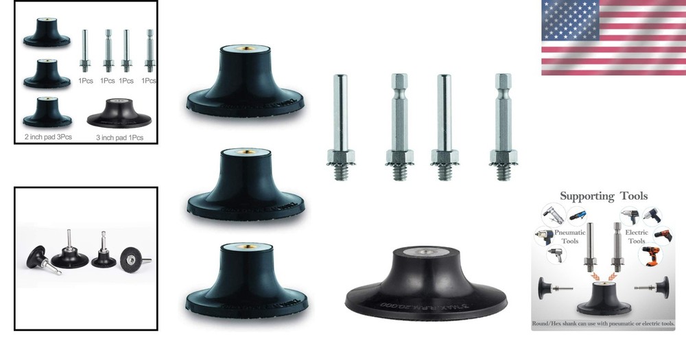 4 Pack Quick Change Disc Pad Holder for Die Grinders, Aluminum Oxide Grit