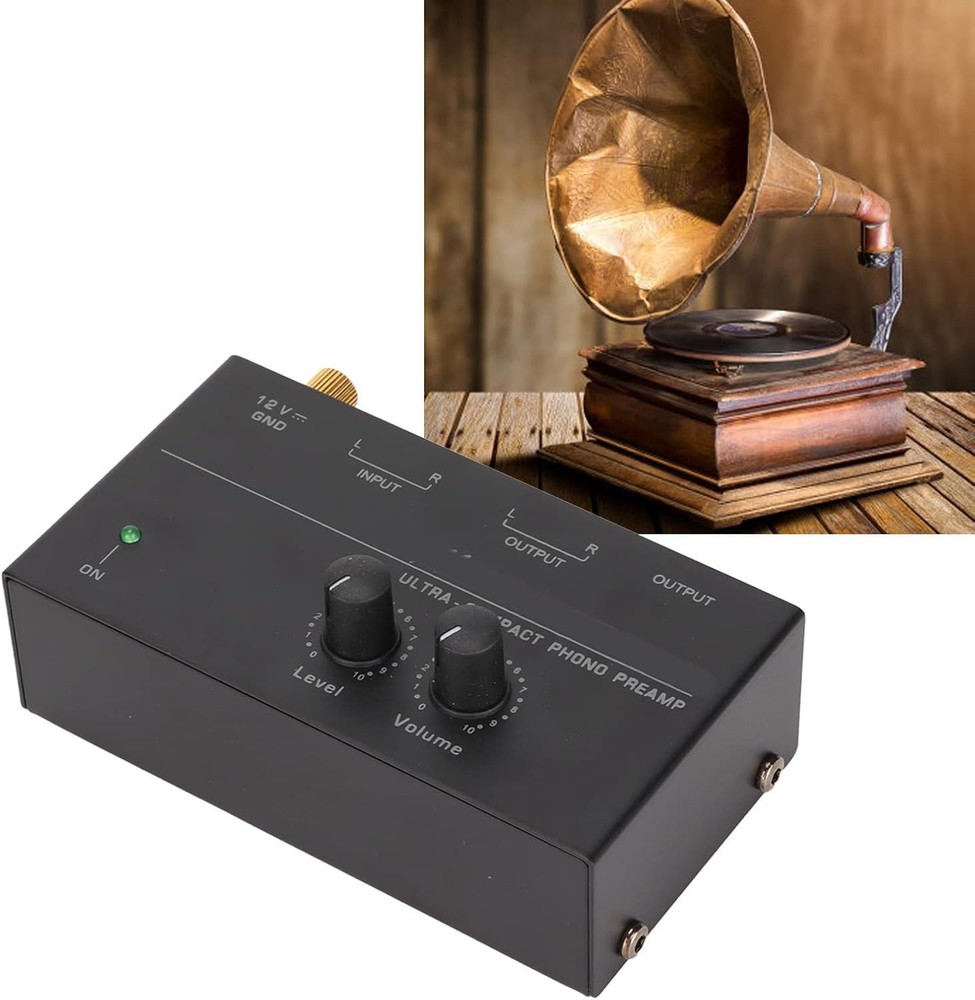 MR DJ PP500 Phono Turntable Preamp Input /TRS Output Stereo Knob Control Mini