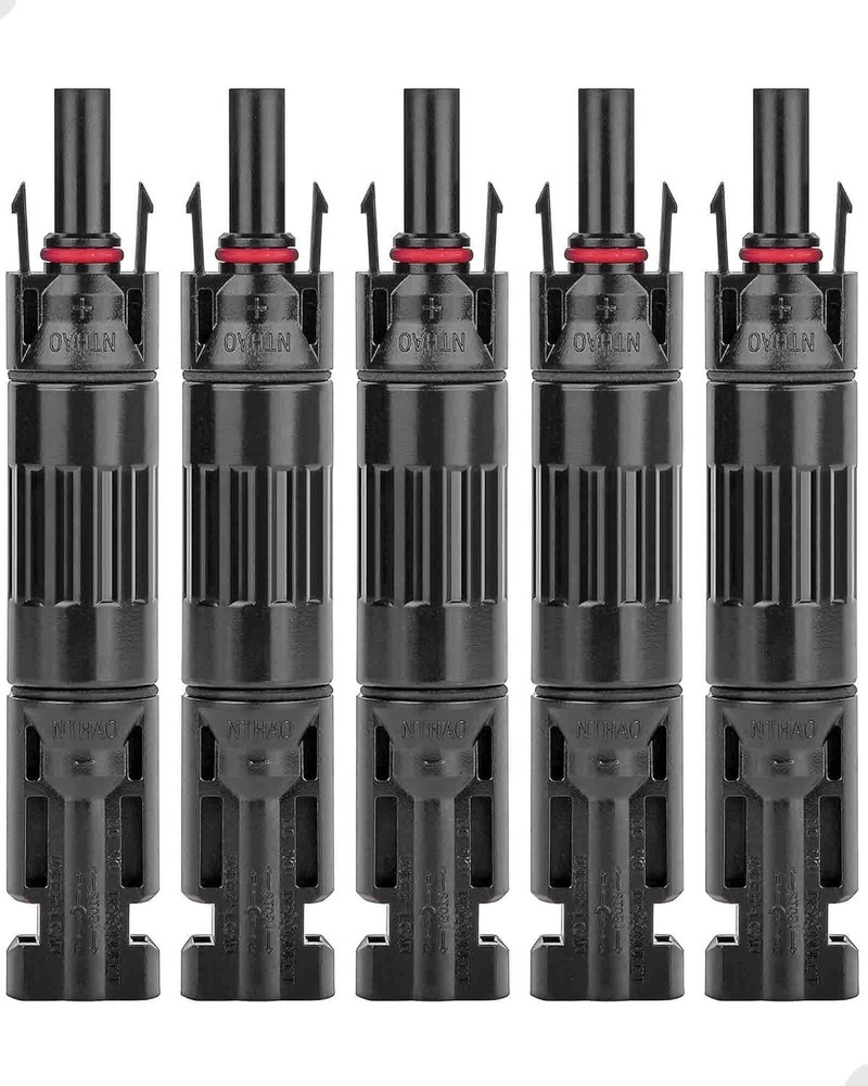 Reliable 5-Pack Solar Panel Connectors - 30A Waterproof with Diode Technology