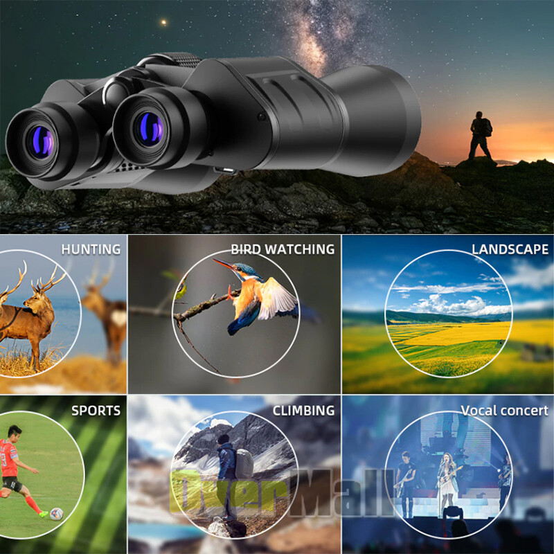 180X100 High Powered Compact Binoculars Waterproof Low Light Vision Carry Case