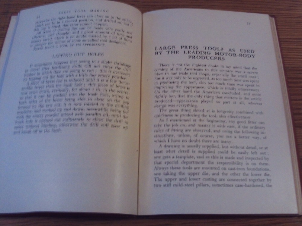 Press Tool Making Very scarce vintage book