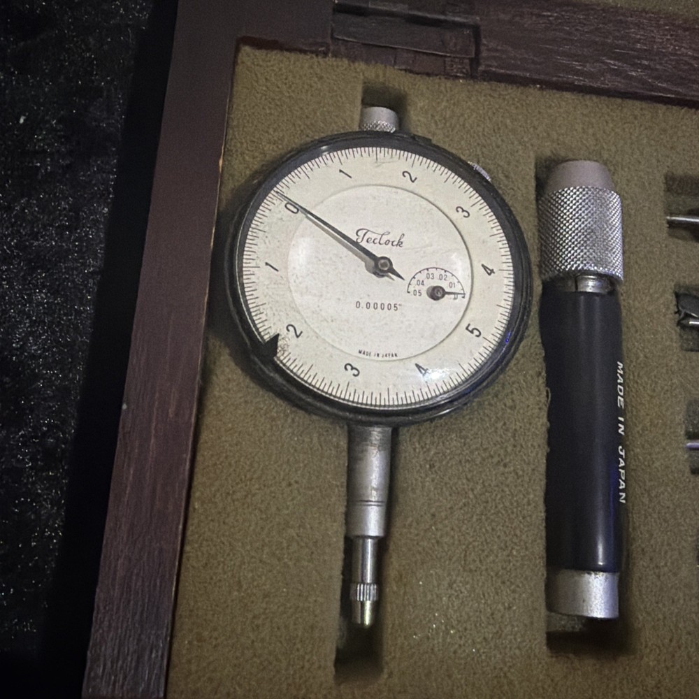 Teclock Japan .24”-.38” Dial Indicator w/ box as is vintage