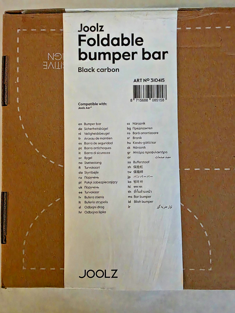 Joolz AER+ Bumper Bar Foldable Stroller Accessory - Armrest One-Hand Black