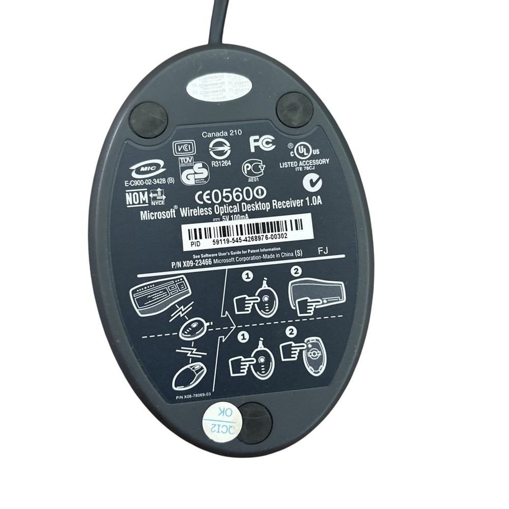 Microsoft Wireless Optical Desktop Receiver 1.0A X09-23466 Model