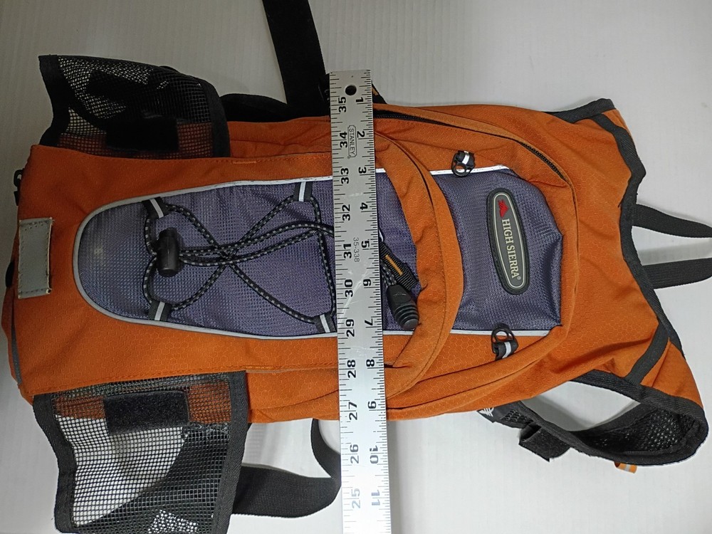 High Sierra Backpack Hydration Pack Airflow Cooled Orange camping hiking