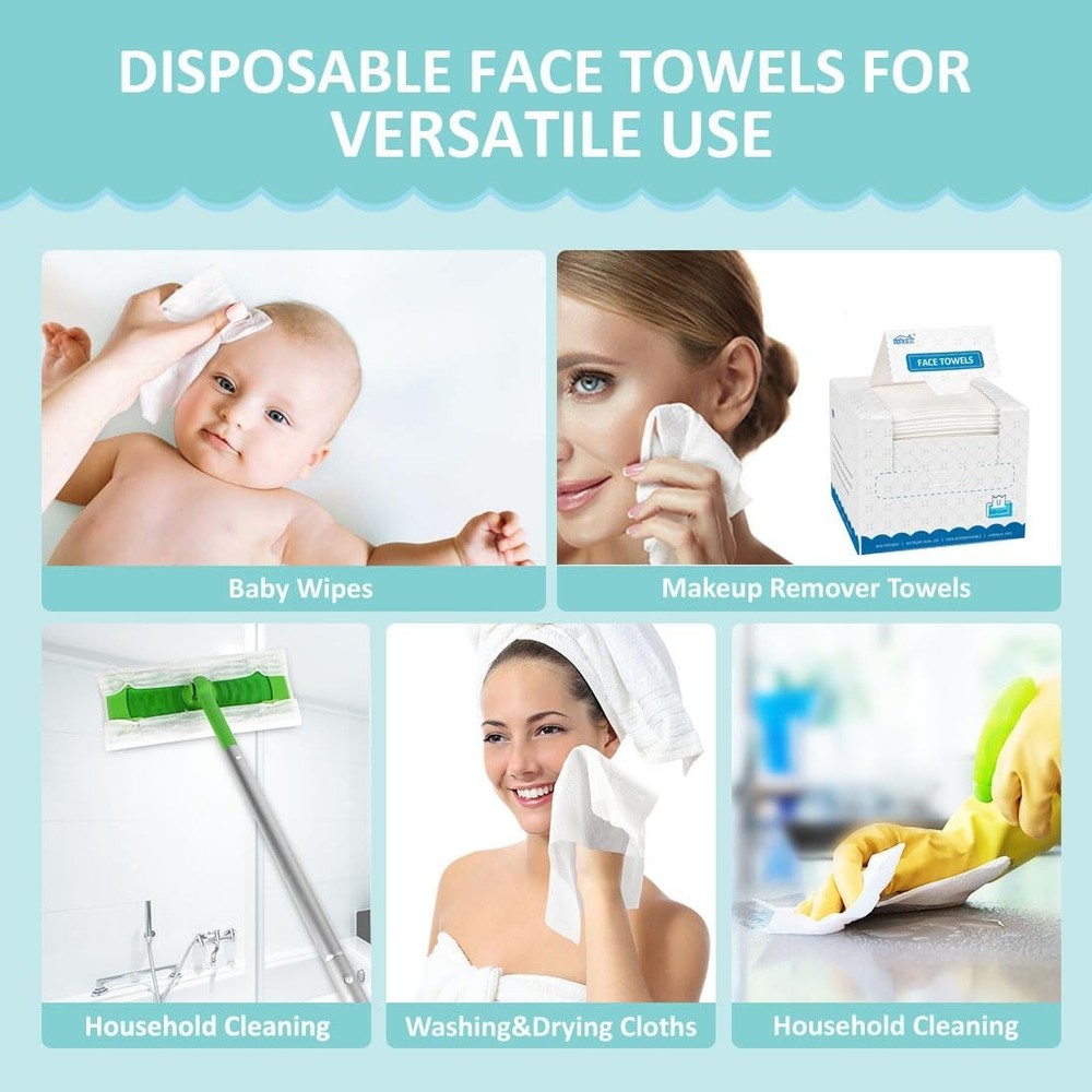 Face Towels, Disposable Face Towelette, Biodegradable Makeup Remover Dr