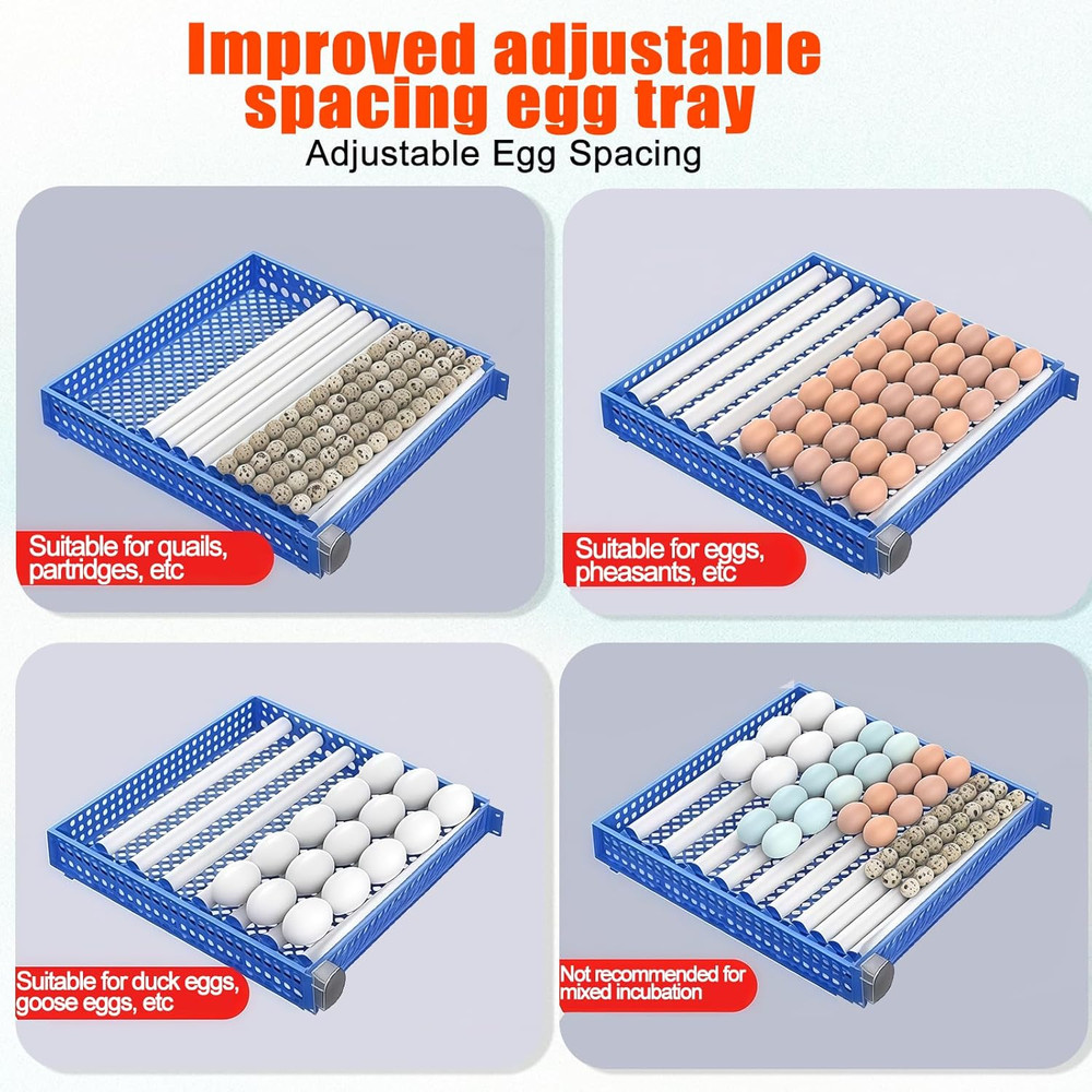 136-Egg Automatic Incubator with Digital Control for Hatching Poultry Eggs