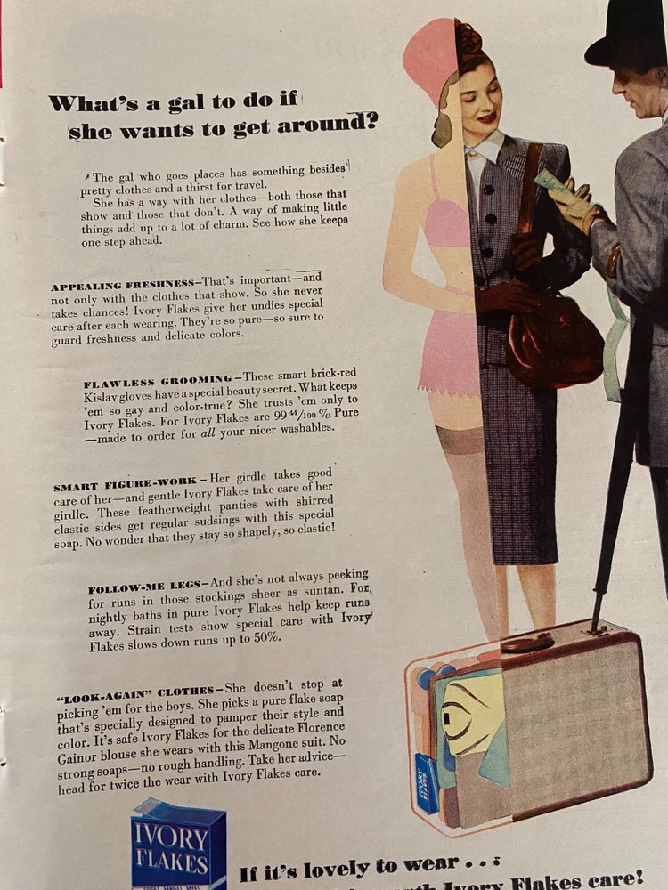 Ivory Flakes Detergent, Full Page Vintage Print Ad, a