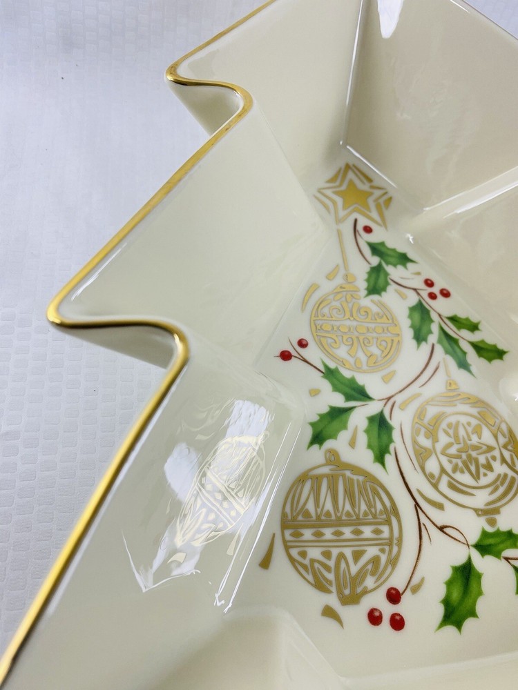 Lenox HOLIDAY DIMMENSIONS Christmas Dazzle Tree DEEP Serving Dish