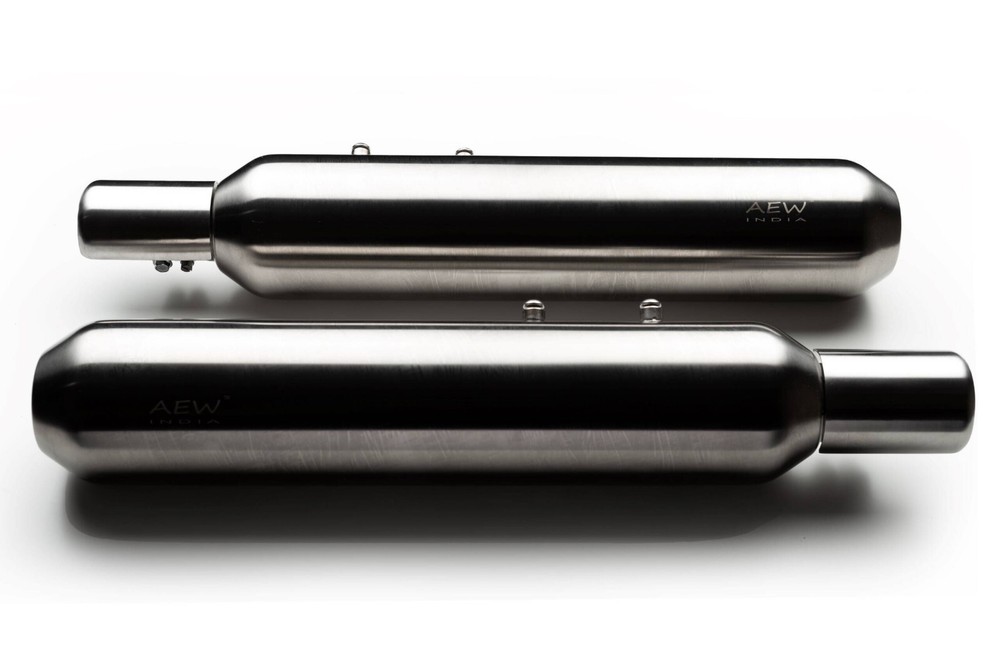 AEW TE202 PERFORMANCE EXHAUST SS MATTE POLISHED FIT FOR R.E SUPER METEOR 650