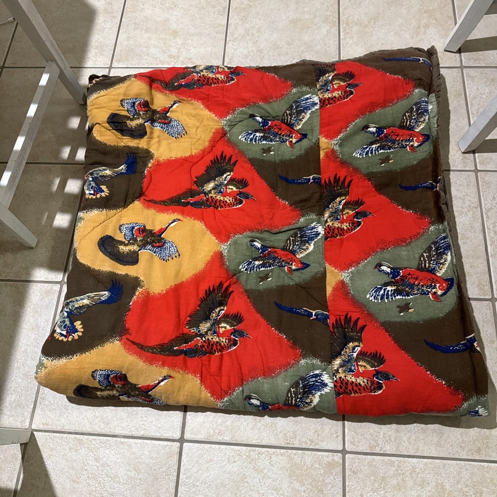 Vintage Emar Sleeping Bag With Ducks & Pheasants