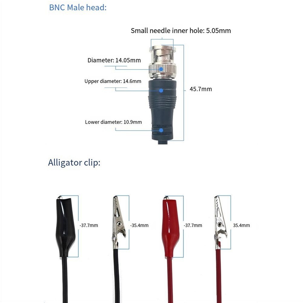 Crocodile Clip Adapter Set with BNC Connector for Laboratory Testing Needs