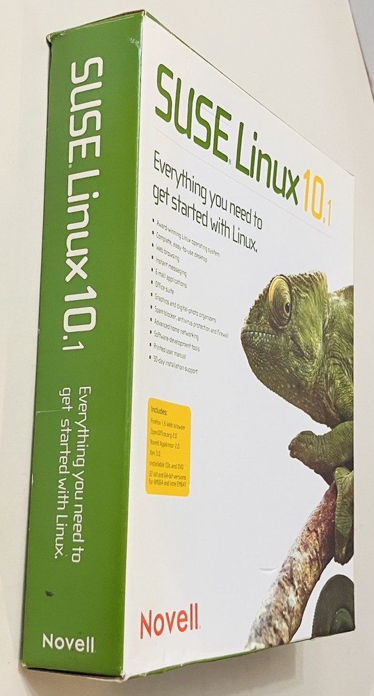 SUSE Linux 10.1 Strong Encryption Box Set 7-Disc CD/DVD + Manual Novell Complete